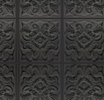 Florentine Black Ceiling Tile Pattern