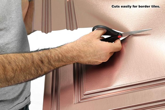 Cutting a Stratford Copper Ceiling Tile