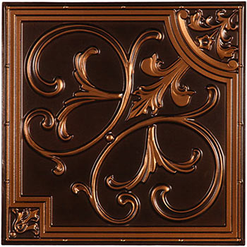 Florence Ceiling Tile Antique Copper - Box of 10