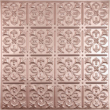 Fleur-de-Lis Ceiling Tile - Faux Copper
