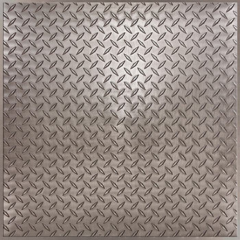 Diamond Plate Ceiling Tile - Faux Pewter