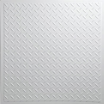 Diamond Plate Ceiling Tile - White