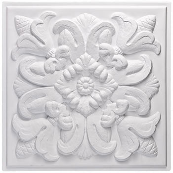 Florentine Ceiling Tile - White