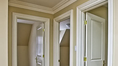 Molding around doors and ceiling